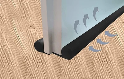 VANORELL 2 x Zugluftstopper 95 cm Tür Dichtung Schwarz Isolierung Durchzug Windstopper