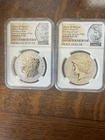 Silver 2023s Morgan& Peace 2 Coin Reverse Proof 70