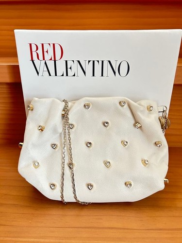 Used Red Valentino Bag Mini Party Bag Studs Leather Bag Milk Color Rare