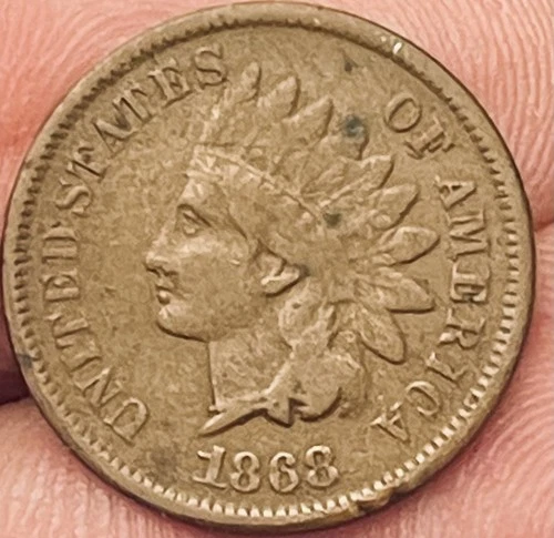 1868 Indian Head Cent Penny - Fine Detail