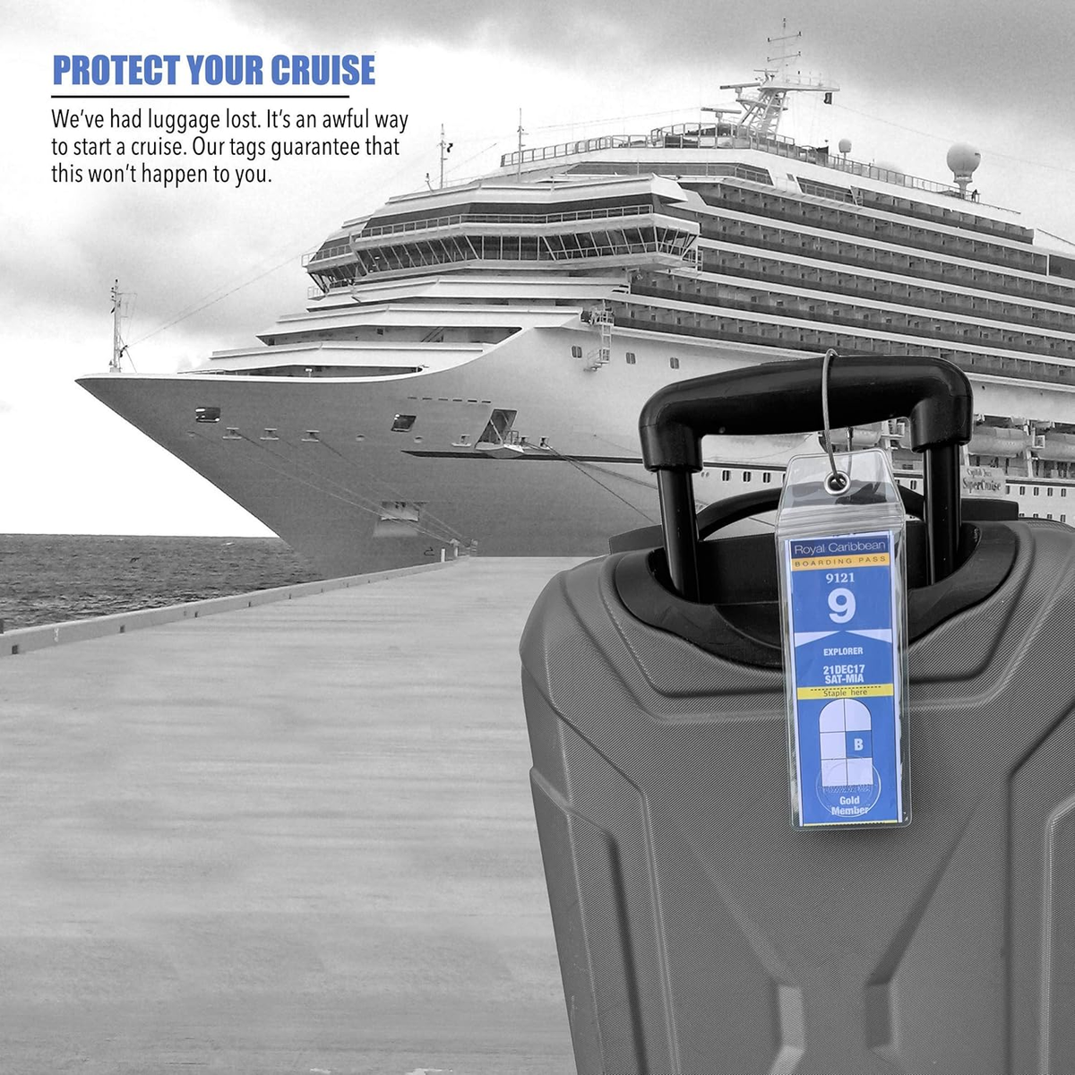 Etichette Trasparenti Per Bagagli Da Crociera - Royal Caribbean E Celebrity (8 Pezzi)