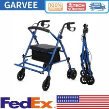 2 in 1 Rollator Walker Transport Chair W/Seat Rollator Wheelchair Combo Foldable