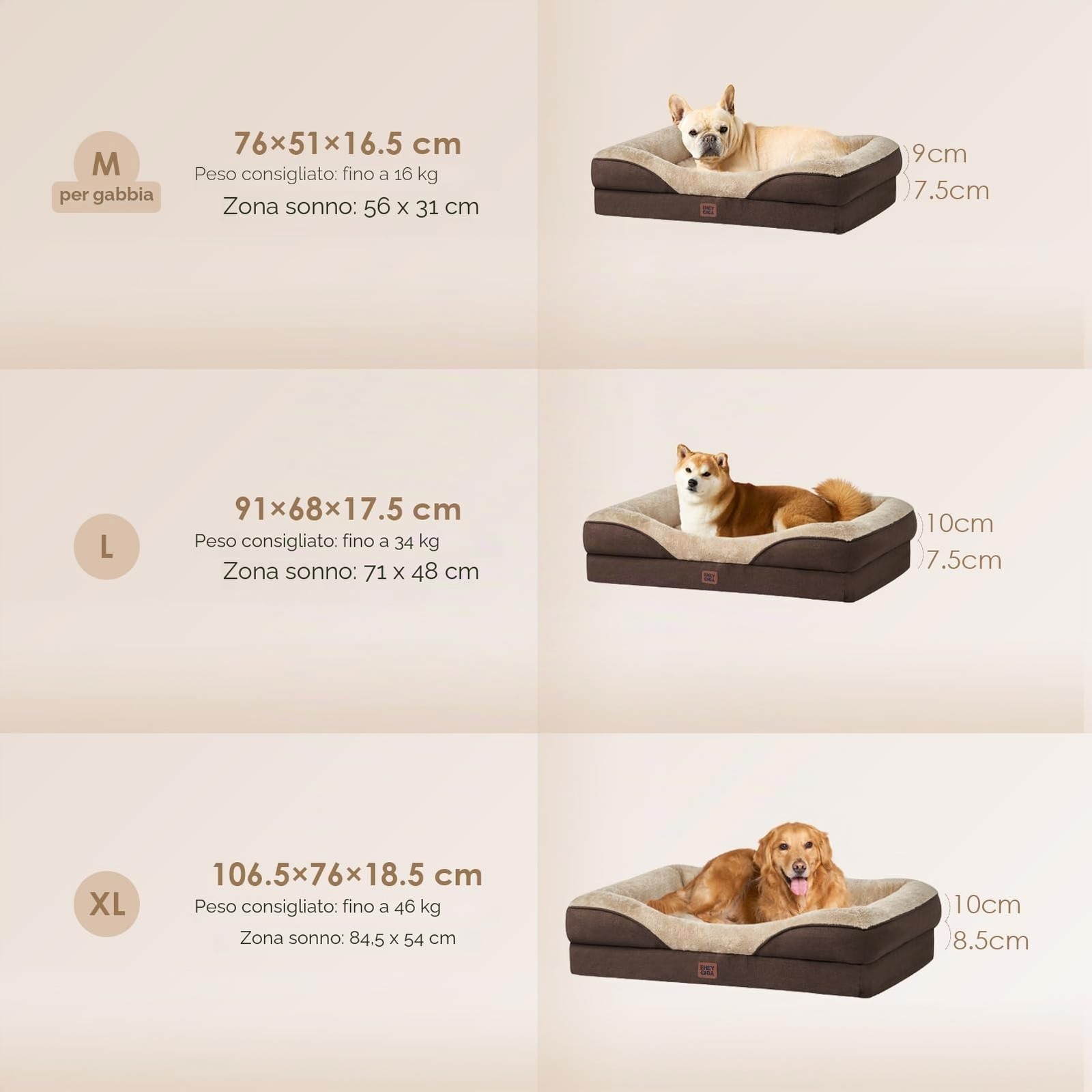 Cuccia per Cane EHEYCIGA in Memory Foam Impermeabile foto 5