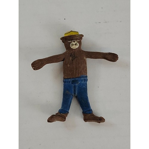 Vintage 60's Smokey the Bear Lakeside Inc 1968 Bendy Toy 2.5" Hong Kong