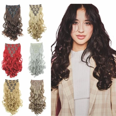 CAISHA XXL 8tlg 45cm Clip in Extensions Haarverlängerung Haarteil Synthetik
