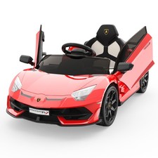 12V Licensed Lamborghini Kids Ride On Car Remote 2 Speed LED Hydraulic Doors