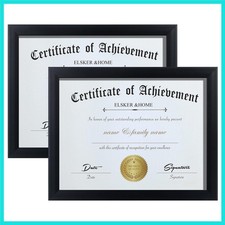 8.5x11 Certificate Frame - Classic Black Color Frame - Document Certificate -...