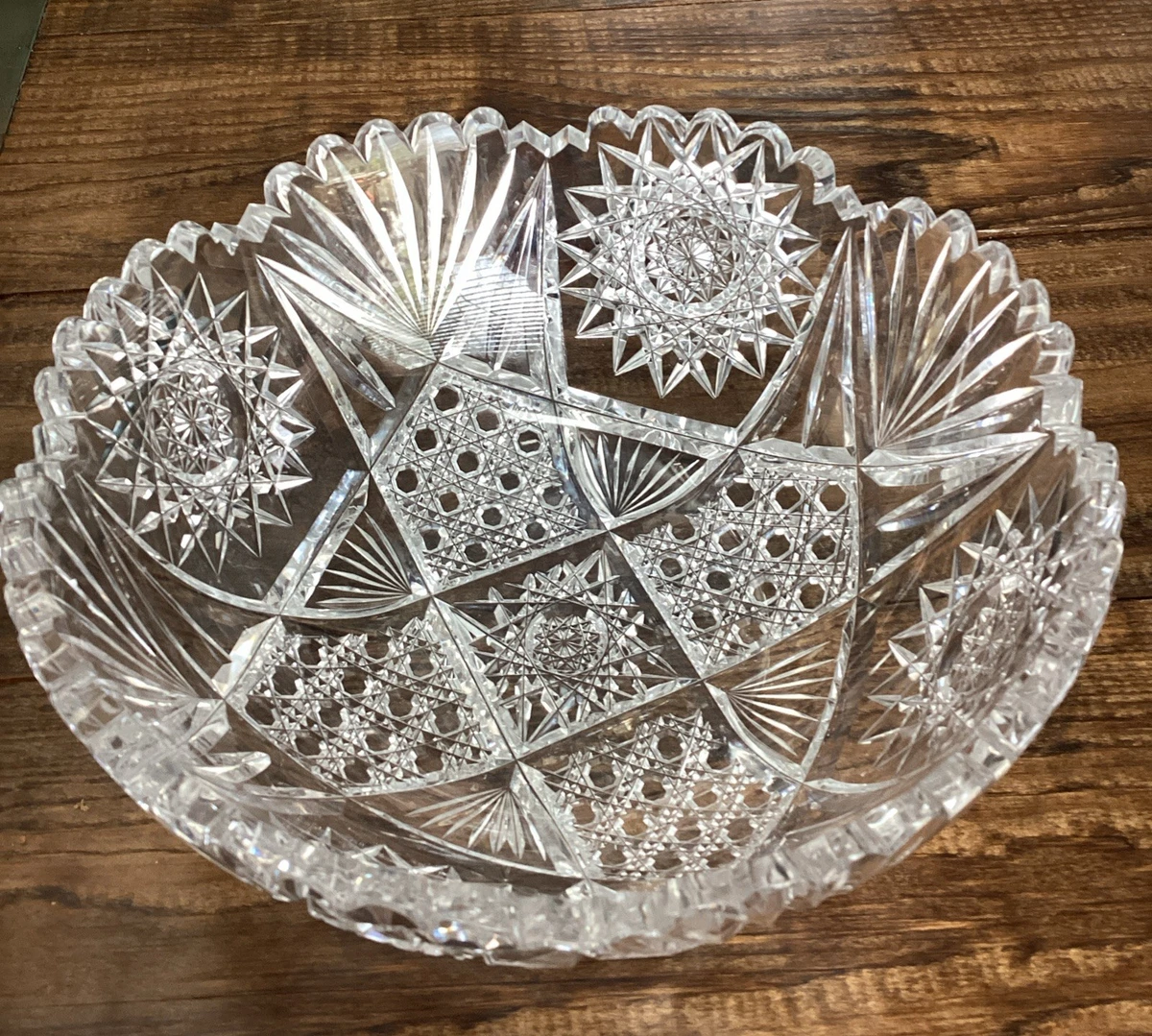 Cut Glass Serving Bowl In Vintage Cut Glass for sale | eBay