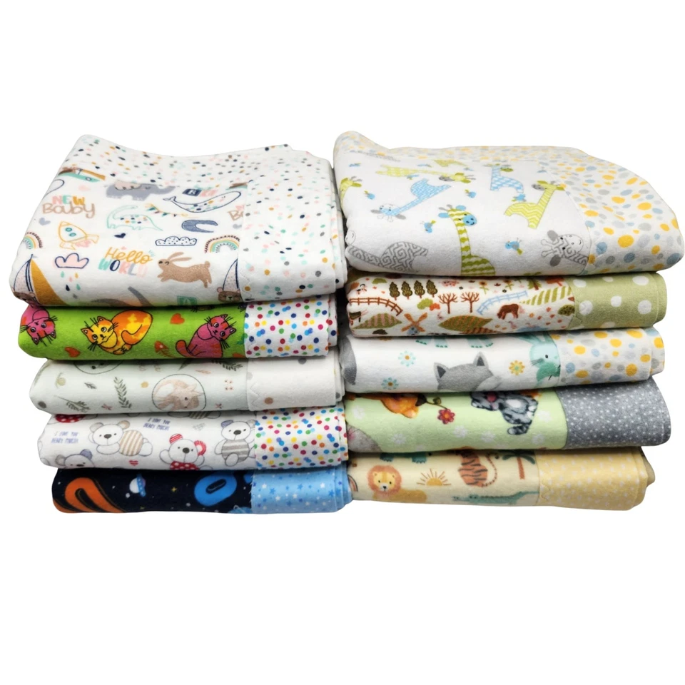 Baberos de bebé Etc hechos a mano franela género neutro mantas de bebé regalo de baby shower Foto 2 de 3