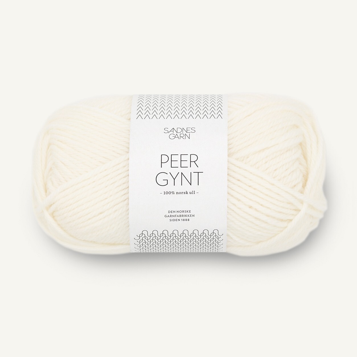 Peer Gynt by Sandnes Garn - White (1002) - 50 g / approx. 91 m Wool