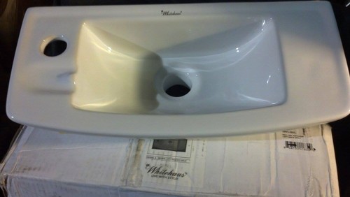 Whitehaus WH1-103L Wall Mounted Bathroom Sink in White - 第 2/4 張圖片