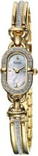 Bulova 98V21 Mother-of-Pearl Dial Crystal Accented Gold Tone Women's Watch
