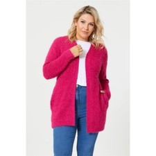 Fluffy Knit Soft Cardigan Sizes 8-18  - Colours: Navy Green Pink Lime - New