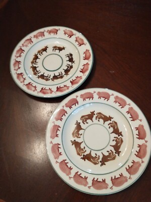 VINTAGE EMMA BRIDGEWATER BRIDGEWATER FARMYARD FRIENDS PLATES 8.25