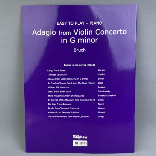 Brunch : Easy To Play Adagio From Violin Concerto in G Minor For Piano - Picture 2 of 3