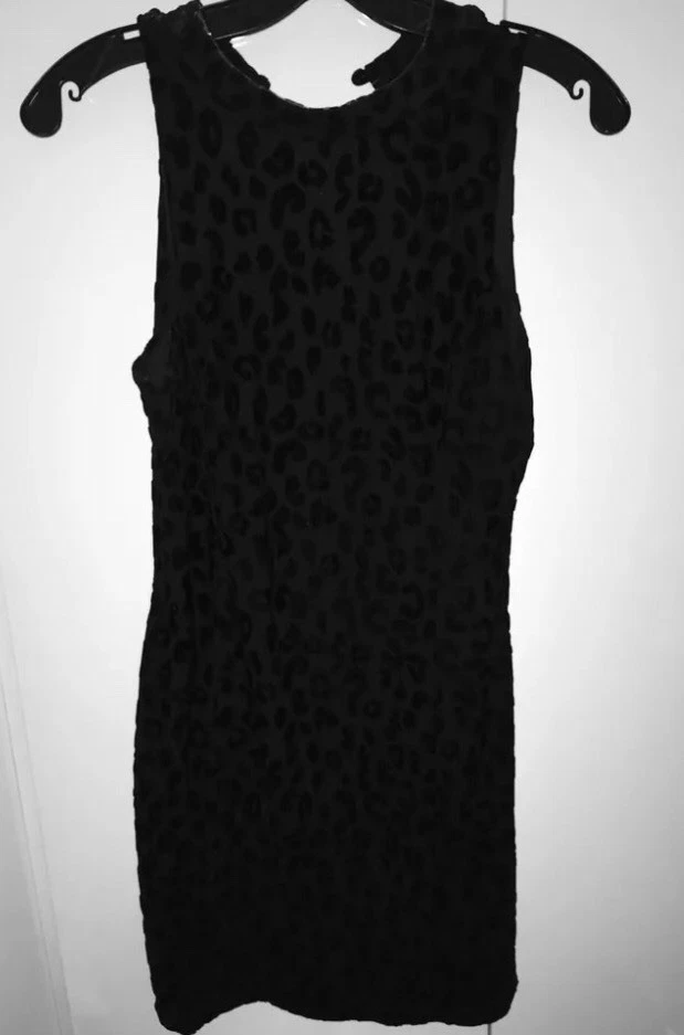 Black On Black High Neck Leopard Dress Nordstrom Astr Size L
