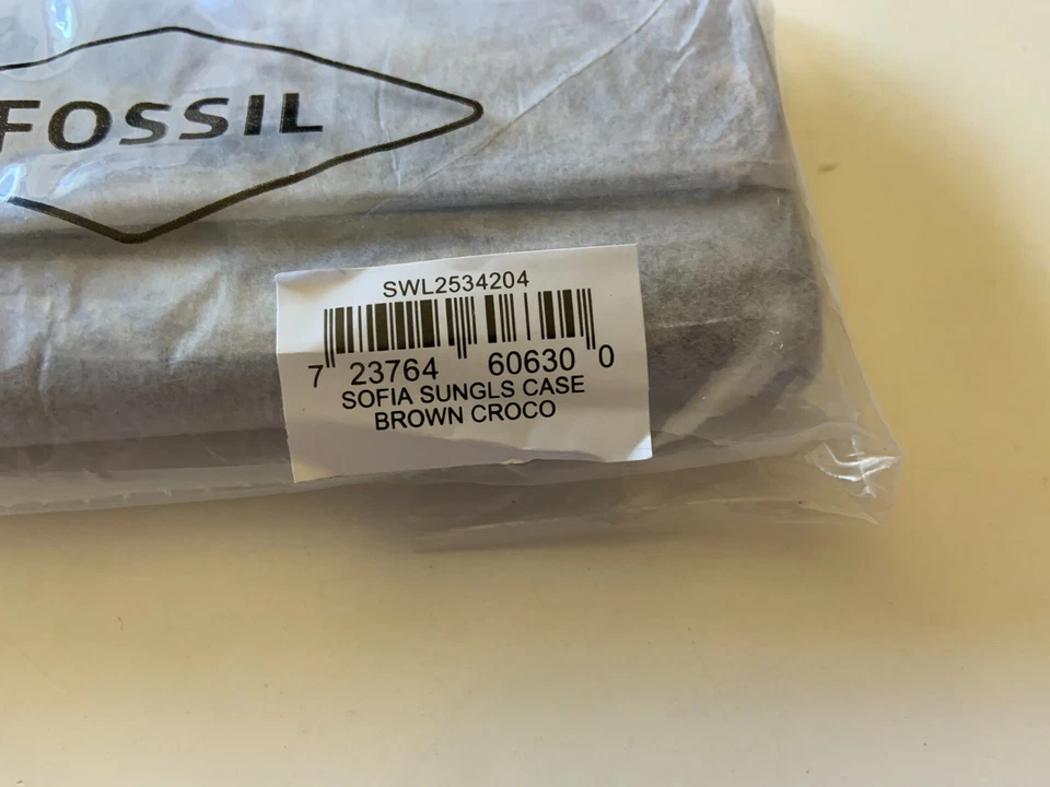 NUEVO Estuche Gafas de Sol Fossil SWL2534204 Sofia COCODRILO MARRÓN $24 Foto 4 de 4
