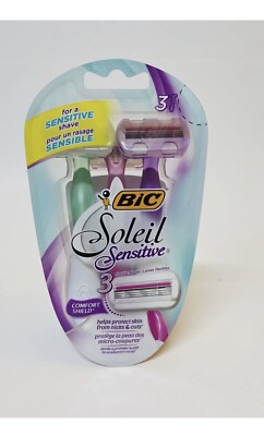 Bic Soleil Sensitive Disposable Razors 3 Blade ~ Lot Of 2 ~