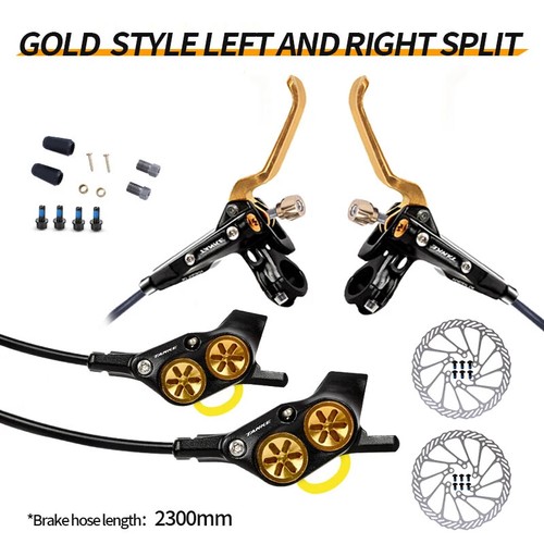 MTB E-Bike 4 Piston Hydraulic Disc Brake Set 160mm Rotors Oil Pressure Brakes - Picture 36 of 36