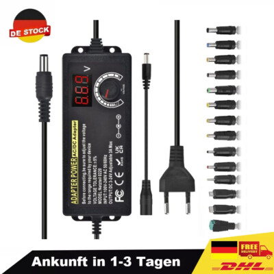 Steckernetzteil Regelbar 72W 3A DC 3V-24V Schalt Netzteil Trafo Schaltnetzteil