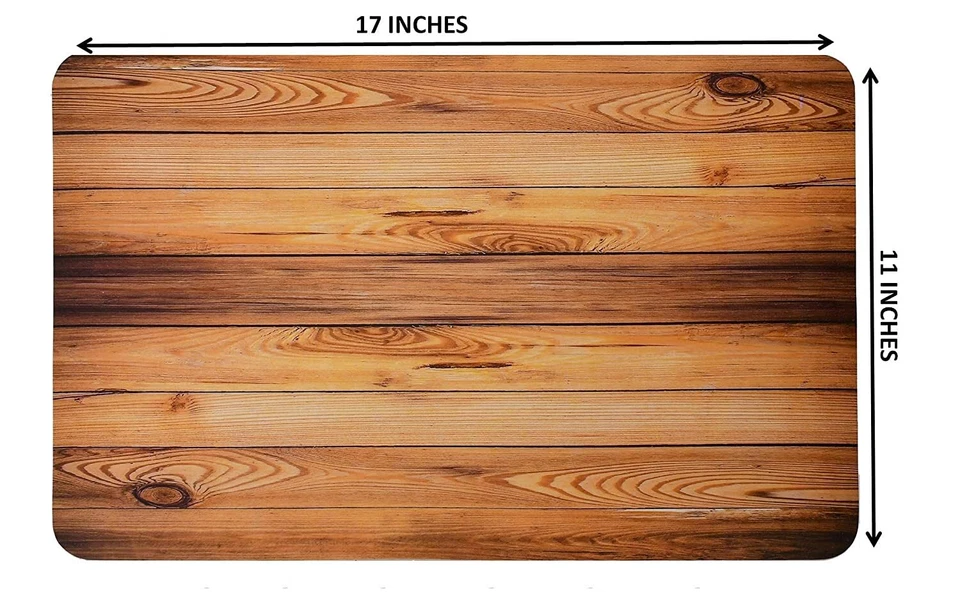 Beautiful Wooden Style PVC Dining Table Placemat with PVC Tea Coaster Set Of 6 - Image 4 of 4