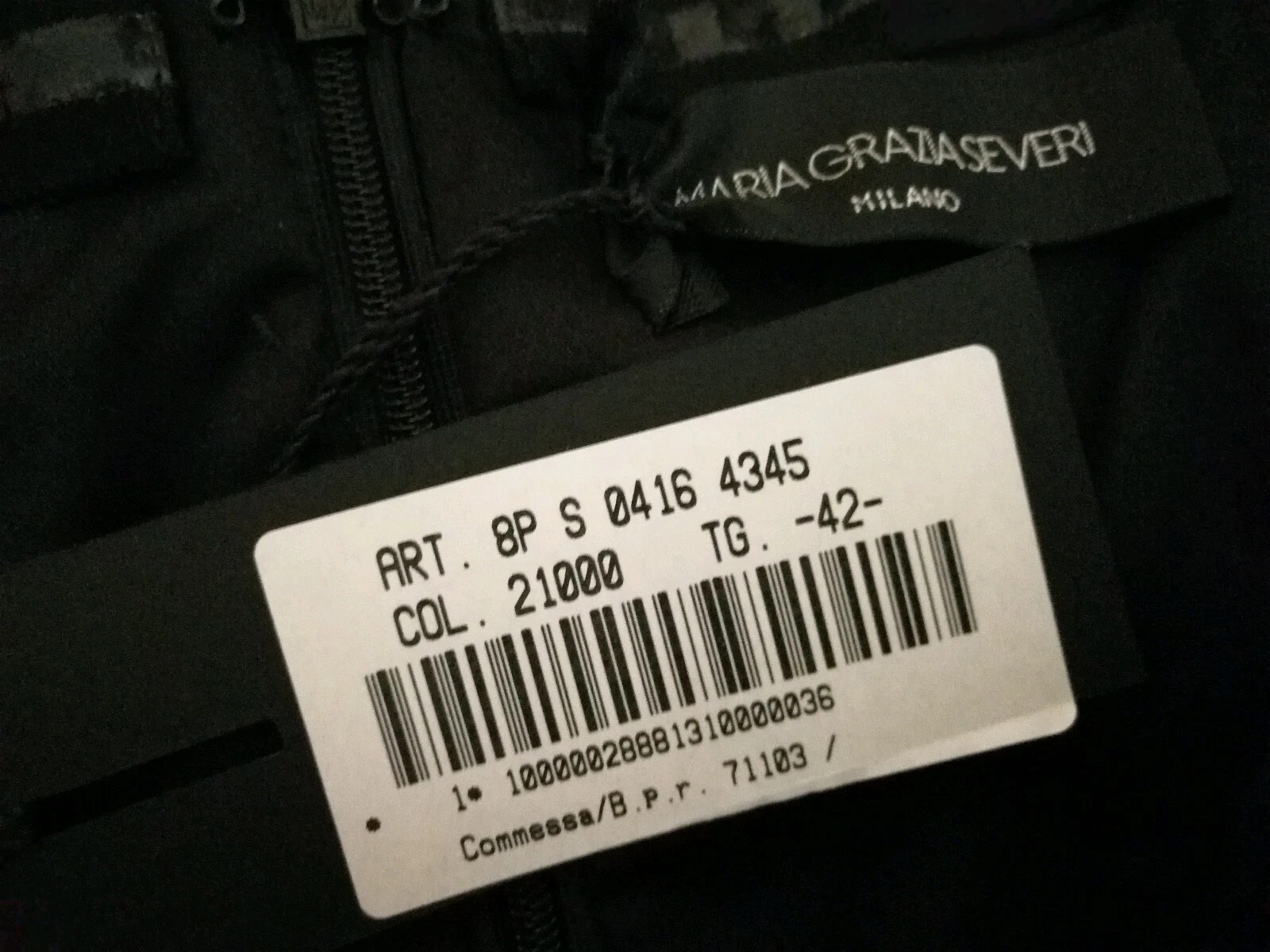 OFF WHITE Maria Grazia Severi abito corto senza spalline bianco sporco nero ITA 42 UK 10 RRP £685