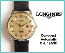 Vintage LONGINES Conquest cal. Orologio da polso automatico e calendario 19ASD - FUNZIONANTE