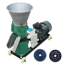 8MM 12MM Feed Pellet Mill Machine w/6.12HP Motor Movable Granulator 220V 3 Heads