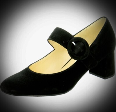 GARBOR New Mary Jane Black Suede Ladies Pumps $295.00
