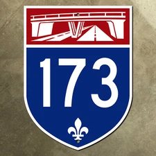 Quebec autoroute A-173 route marker road sign Canada 1972 freeway 12x16