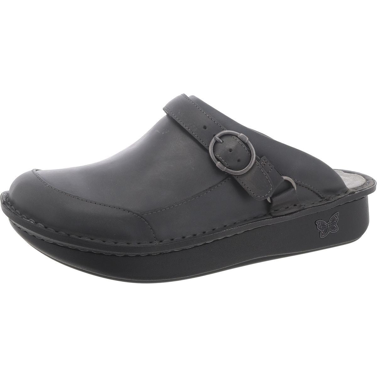 Женские сабо из искусственной замши SEVILLE серого цвета с пряжкой Alegria 11.5-12 BHFO 1232