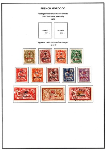 FRANCE MOROCCO 1891-1955 COLLECTION OF 450 STAMPS ON 46 PAGES - Picture 2 of 24