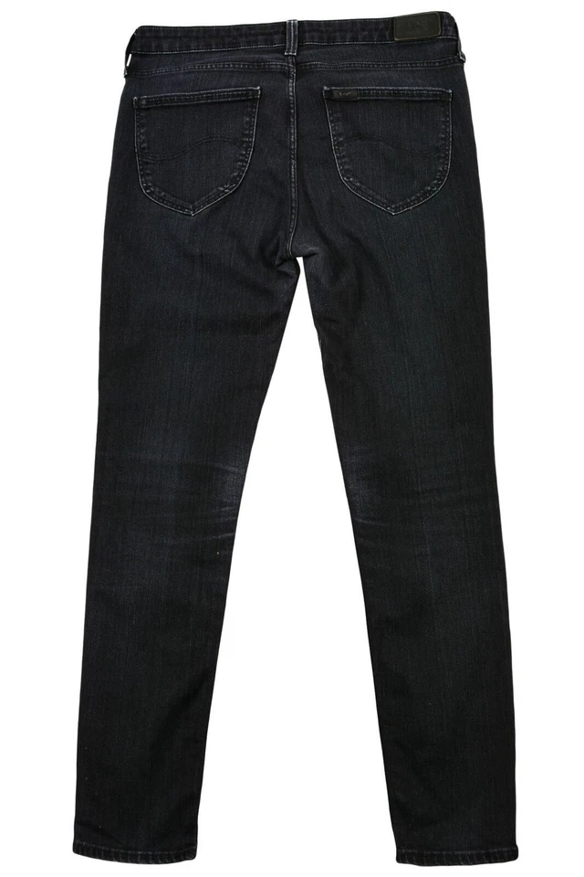 Lee Stretch Deluxe SCARLETT Women's Skinny Mid Rise Jeans Black Denim W31/L31 - Image 3 of 4