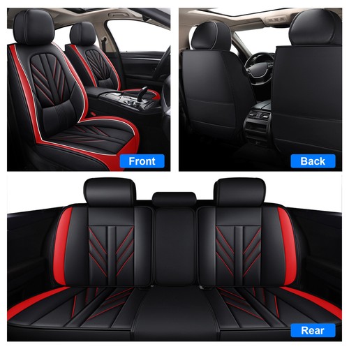 For Nissan Luxury Car Seat Cover 5 Seats Front &Rear Full Set Leather Protector - Foto 15 di 23