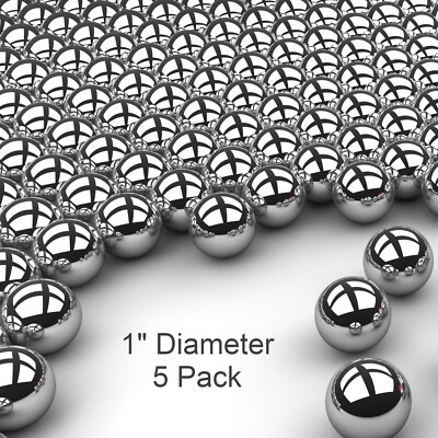 1'' Inch Carbon Steel Bearing Balls Precision Grade G25 (5 Pack)