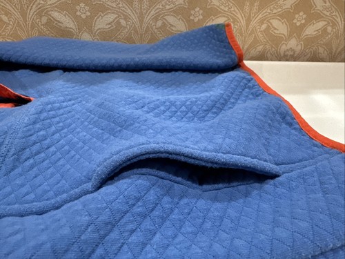 LL Bean Kids Size 6 Quilted Quarter Snap Blue & Orange Pullover - Picture 5 of 6