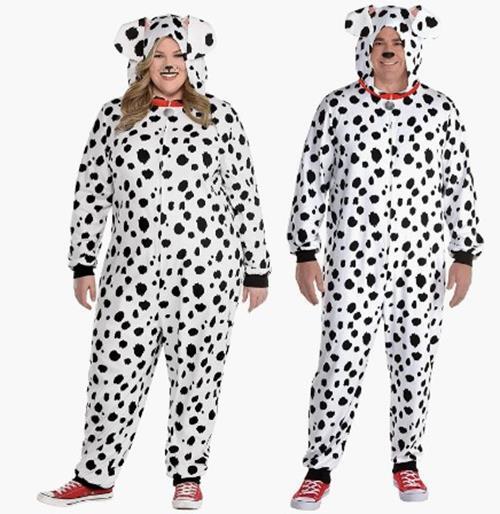 Dalmatian Zipster Jumpsuit Costume Adult Plus 2XL