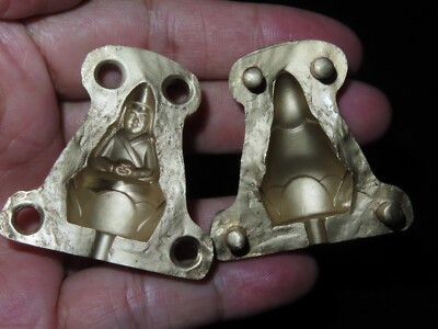 Exquisite Tantric Buddhist 4cm Copper Guru Dewa Chenpo 3D Tsa-Tsa Maker Mold