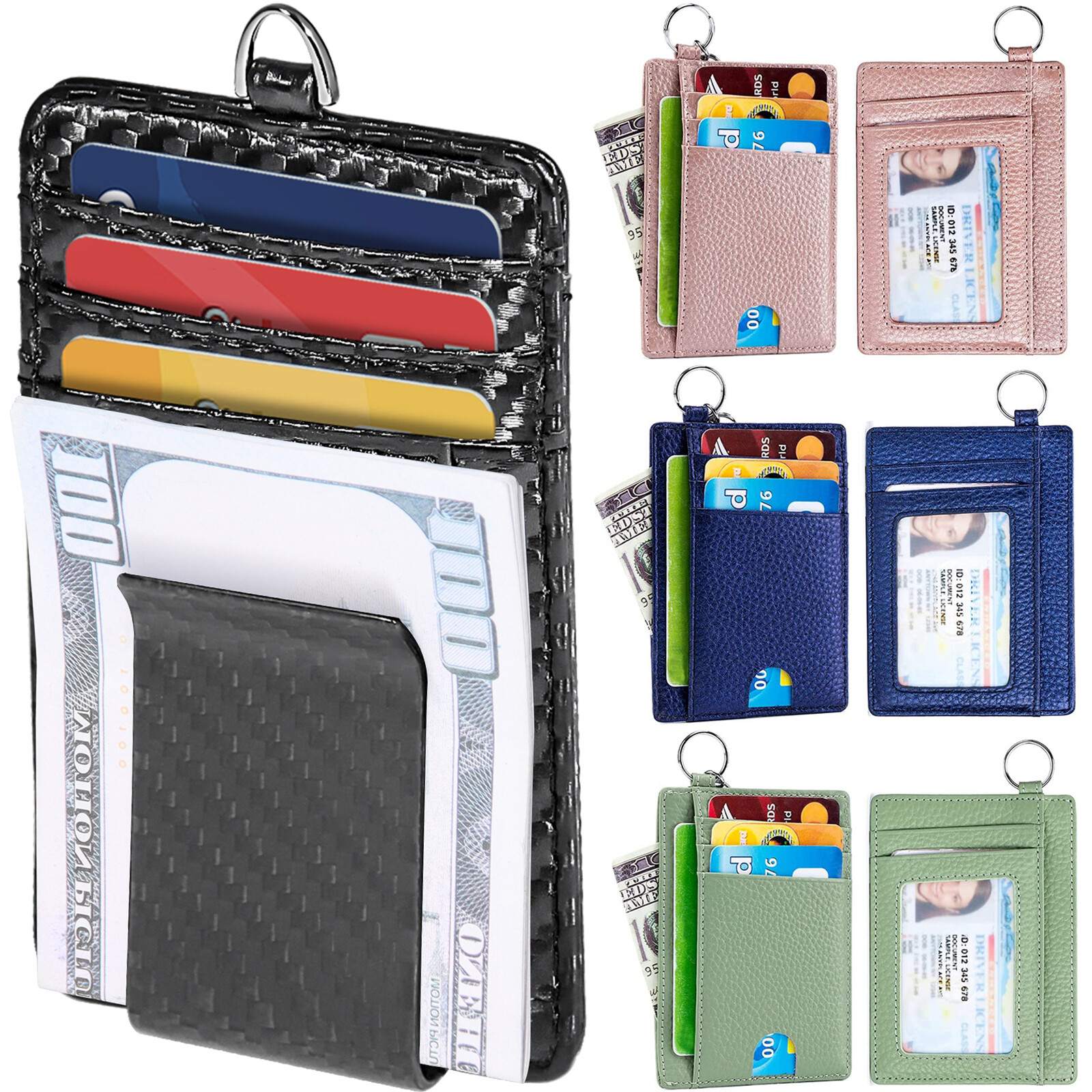 Slim RFID-Blocking Travel Wallet with Money Clip & ID Holder-image