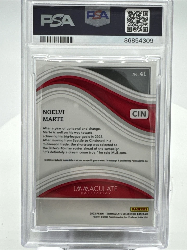 Noelvi Marte Rookie Auto PSA 7/10 -2023 Immaculate Collection w/ Relic /60 -Reds - Image 2 of 4