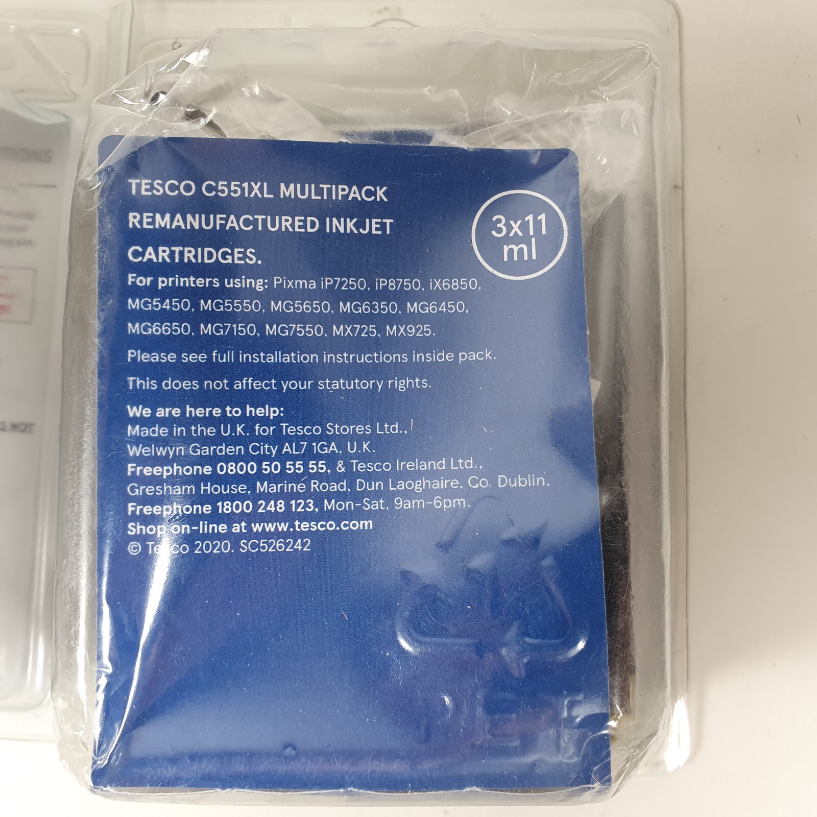 Canon PGI580XL Black CLI551XL Cyan Magenta Yellow Ink Tesco Multipack