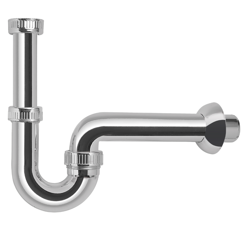 Sifone 1"1/4 a U in Abs per Lavabo Bidet Lavandino Scarico 40mm, Cromo