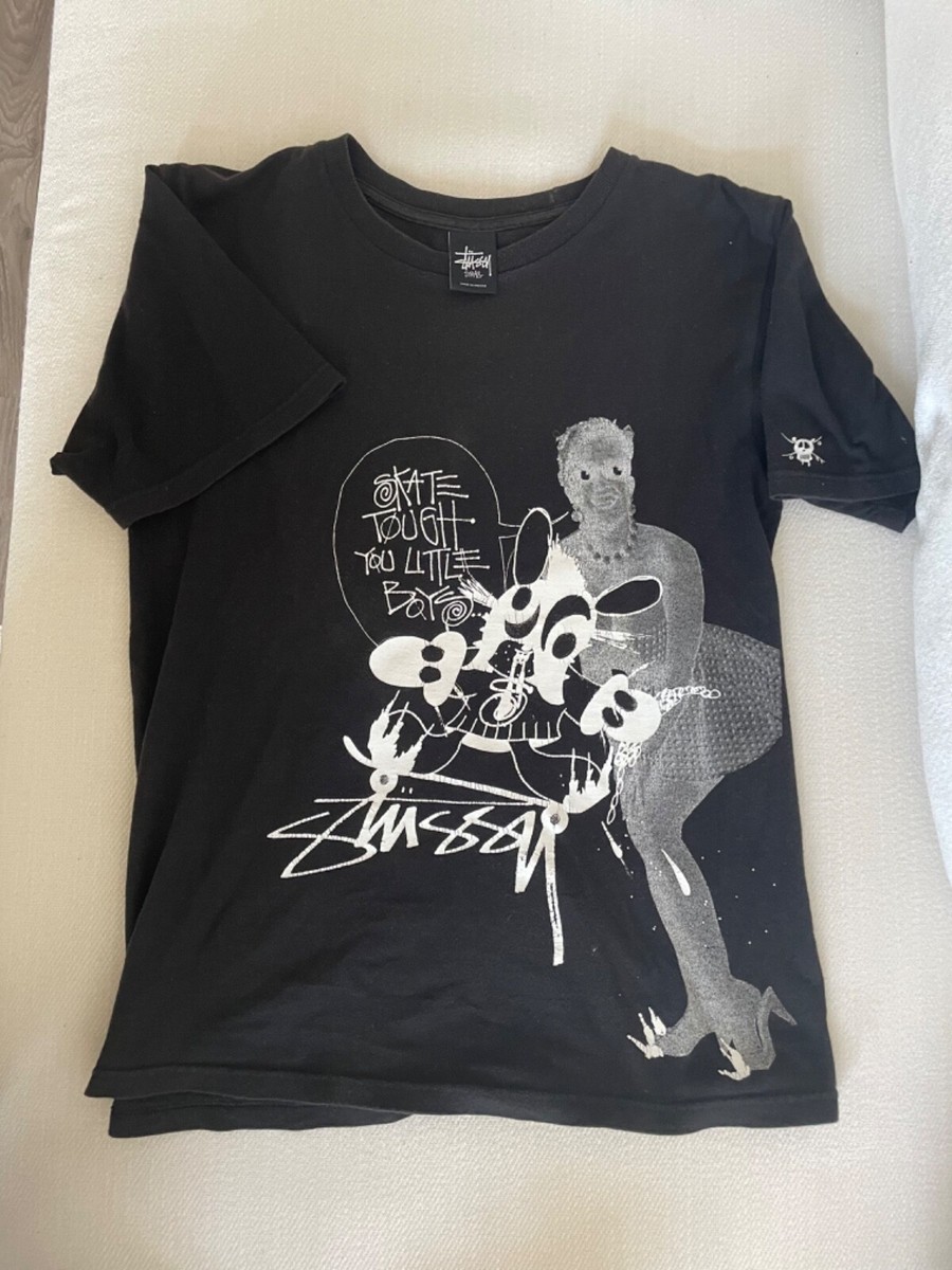 Vintage Stussy T Shirt Small Skate Tough Little Boys Black