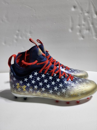 Under Armour Spotlight Lux LE MC USA Stars Football Cleats Men's 13 3025366-100 - Picture 5 of 11