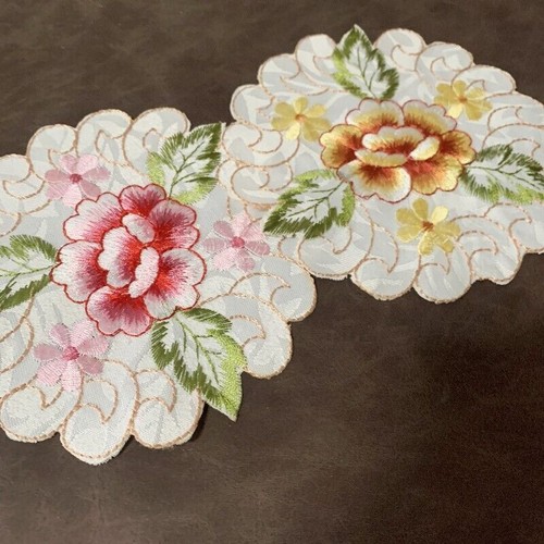 Set of 4 Vintage Embroidery Cutwork Lace Flower Placemat Dining Table Mats Doily - Picture 64 of 89