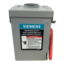 New Open Box Siemens GNF321RA 30A Non Fusible General Duty Safety Switch