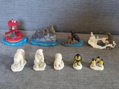 Lemax Sea Lion Polar Bears Penguins Seals Figurines Zoo Village (9) Lot