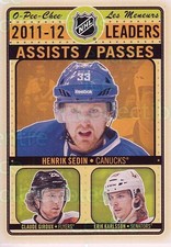 2012-13 O-Pee-Chee League Leaders #5 Henrik Sedin, Claude Giroux, Erik Karlsson