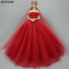 Red Dress For 11.5" Doll Clothes Outfits Party Gown Wedding Dresses 1/6 Doll