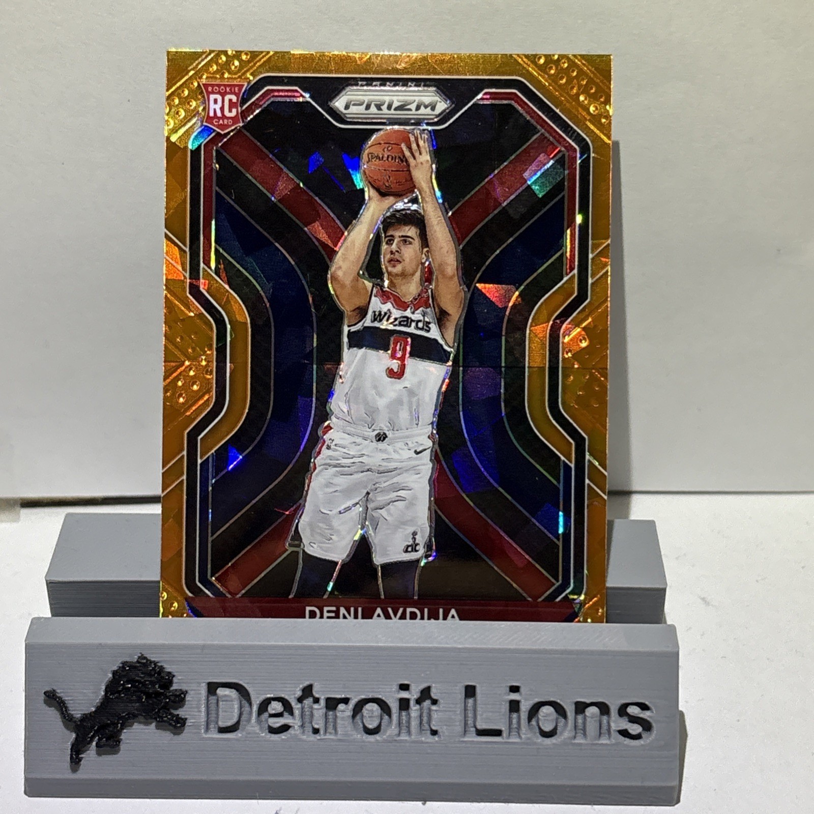 Deni Avdija Orange Cracked Ice Prizm Rookie SP 2020-21 Wizards